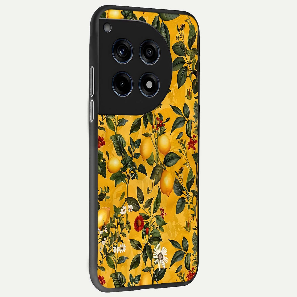 Golden Lemon Field back cover For OnePlus 12 slim fit glass case with vibrant aesthetic design