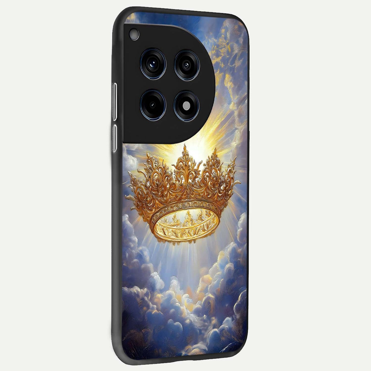 Heavenly Crown Light back cover For OnePlus 12 slim fit glass case with vibrant aesthetic design