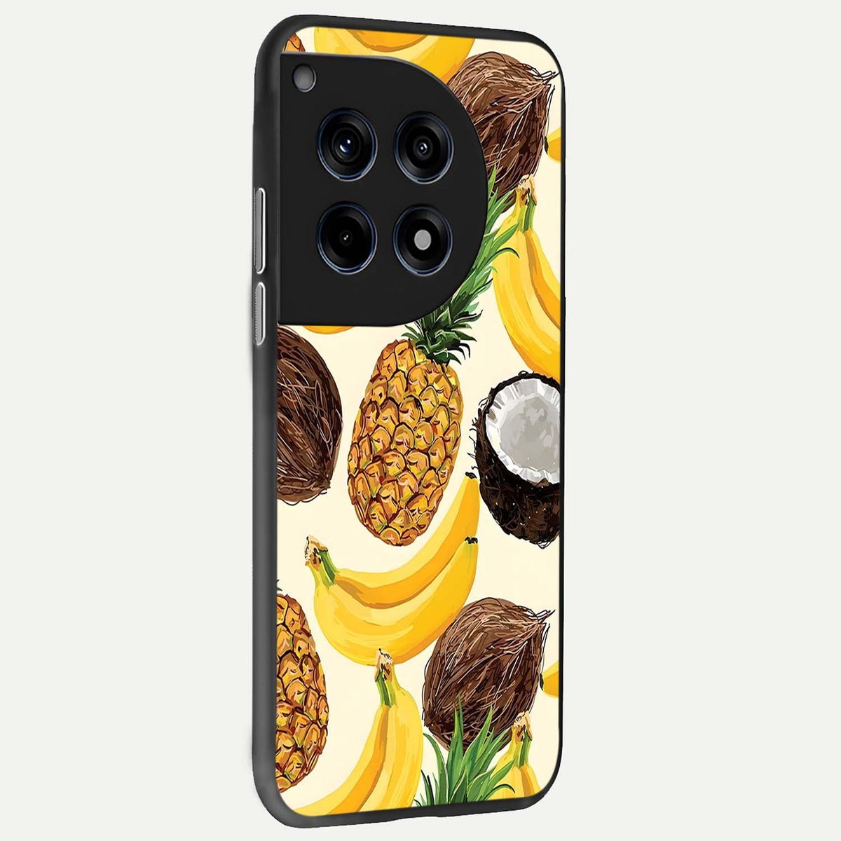 Tropical Fruit Mood back cover For OnePlus 12 slim fit glass case with vibrant aesthetic design
