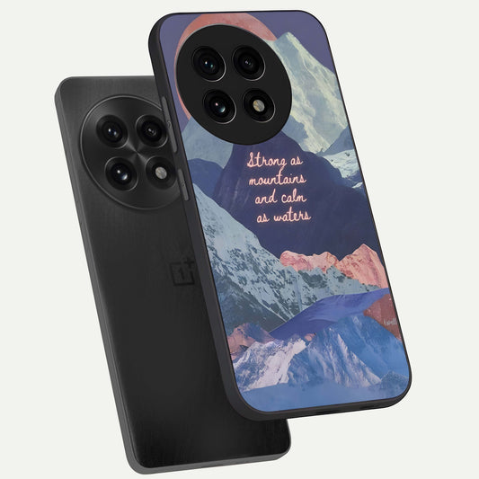 Celestial Mountain Calm phone case For OnePlus 13R showing premium glass back cover with detailed artwork