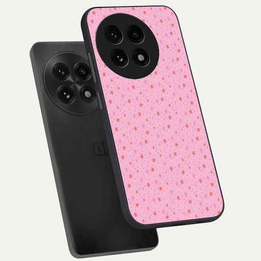 Cosmic Pink Sparkle phone case For OnePlus 13R showing premium glass back cover with detailed artwork