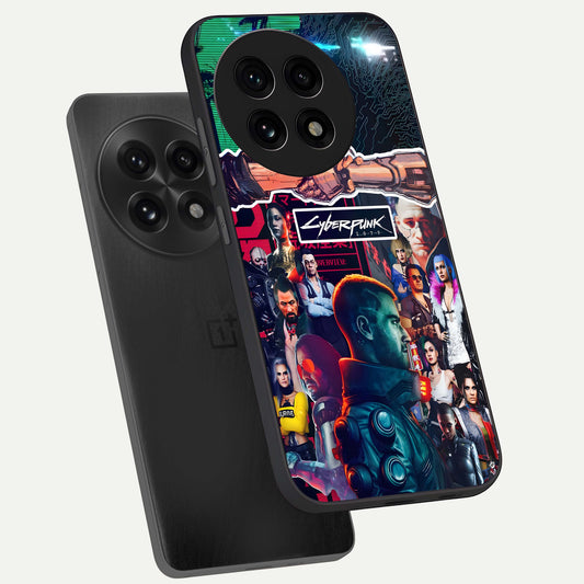 CYBERPUNK Legacy phone case For OnePlus 13R showing premium glass back cover with detailed artwork