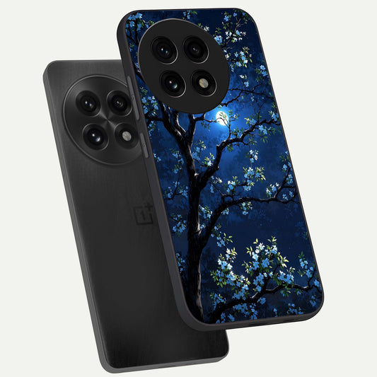 Mystic Floral Night phone case For OnePlus 13R showing premium glass back cover with detailed artwork