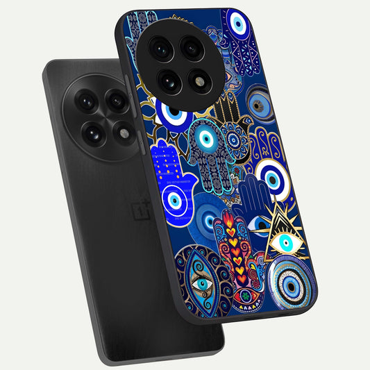 Mystic Palm Guard phone case For OnePlus 13R showing premium glass back cover with detailed artwork