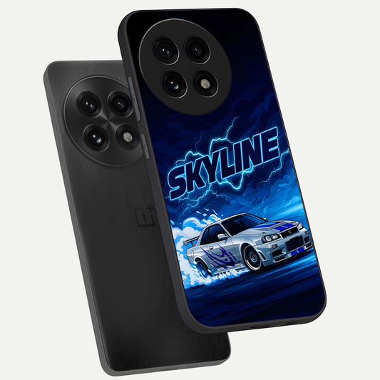 Neon Drift Beast phone case For OnePlus 13R showing premium glass back cover with detailed artwork