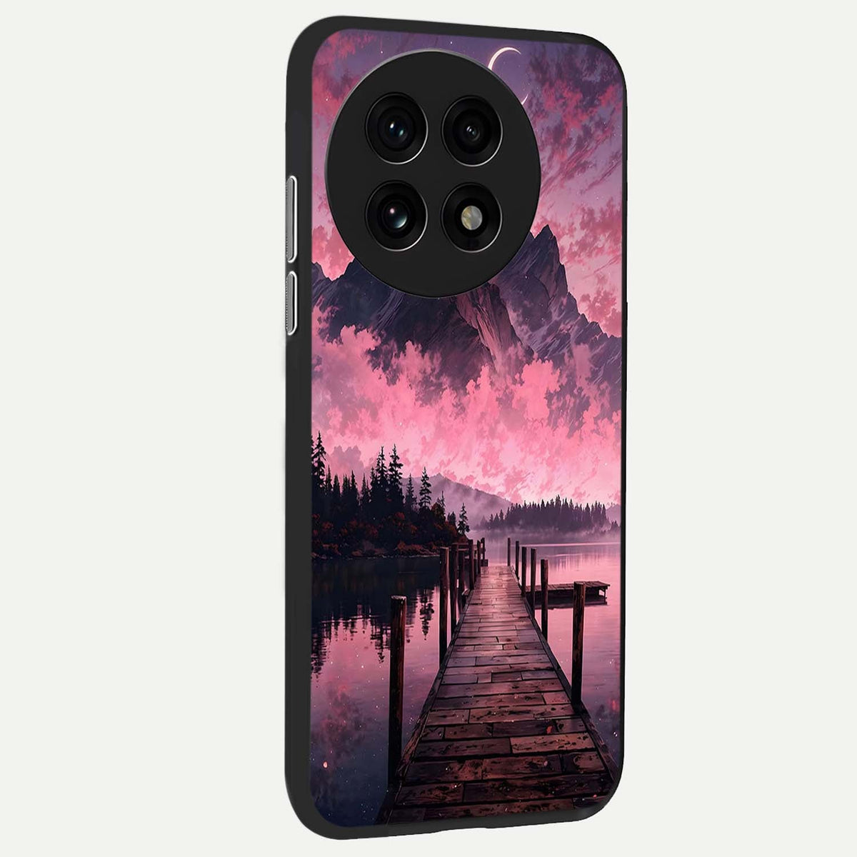 Beautiful Mountain View back cover For OnePlus 13R slim fit glass case with vibrant aesthetic design