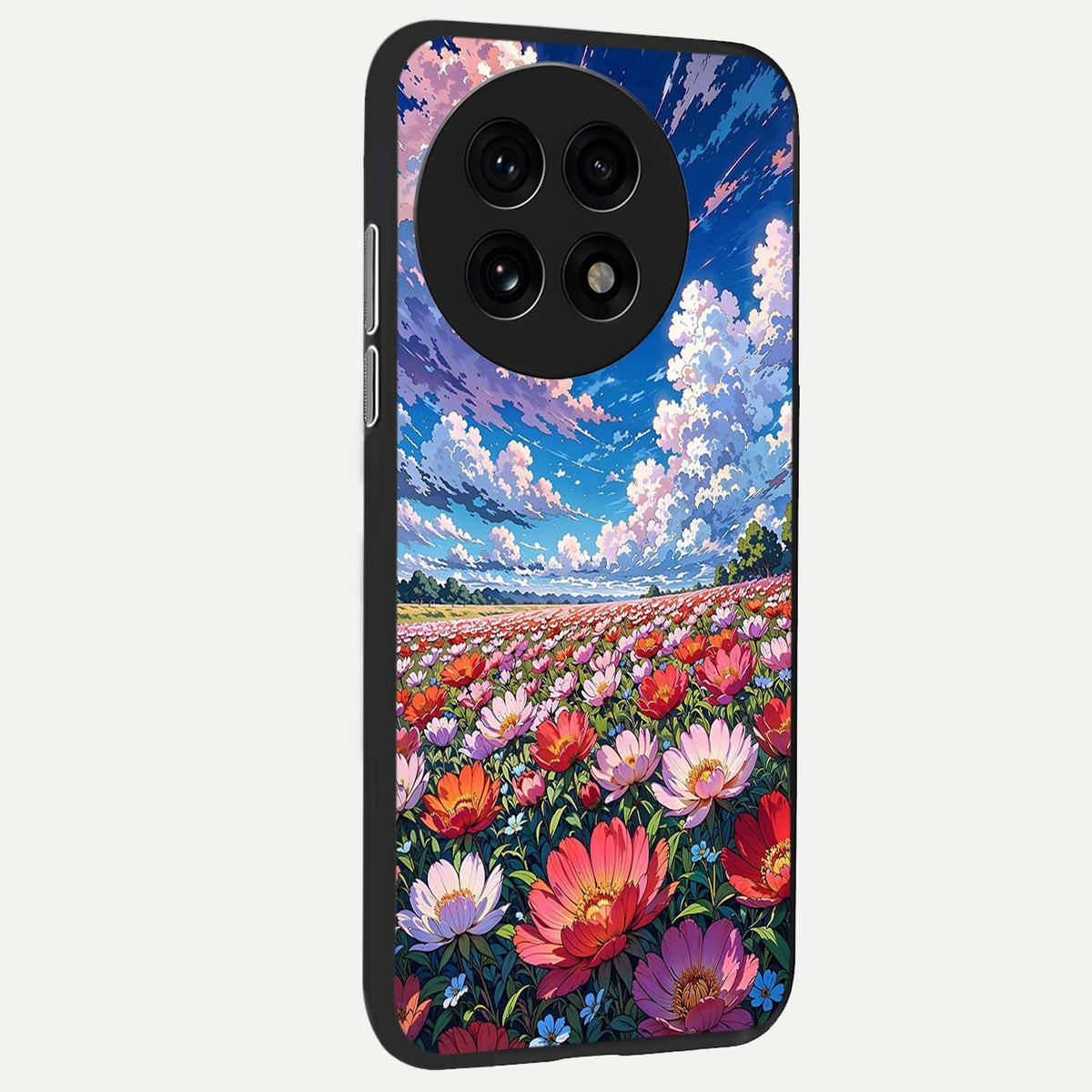 Blossom Sky Field back cover For OnePlus 13R slim fit glass case with vibrant aesthetic design