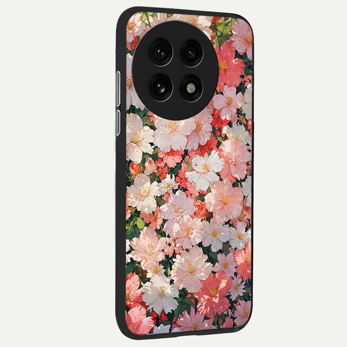 Blush Bloom Field back cover For OnePlus 13R slim fit glass case with vibrant aesthetic design