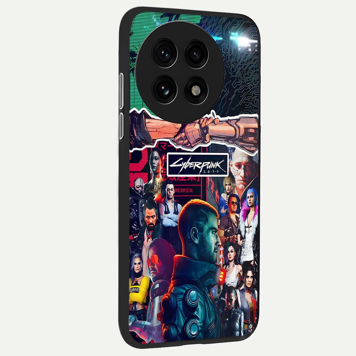 CYBERPUNK Legacy back cover For OnePlus 13R slim fit glass case with vibrant aesthetic design