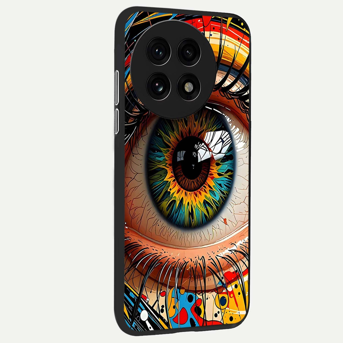 Colorful Eye back cover For OnePlus 13R slim fit glass case with vibrant aesthetic design