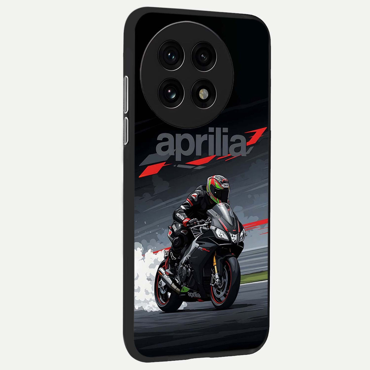 Dark Aprilla back cover For OnePlus 13R slim fit glass case with vibrant aesthetic design