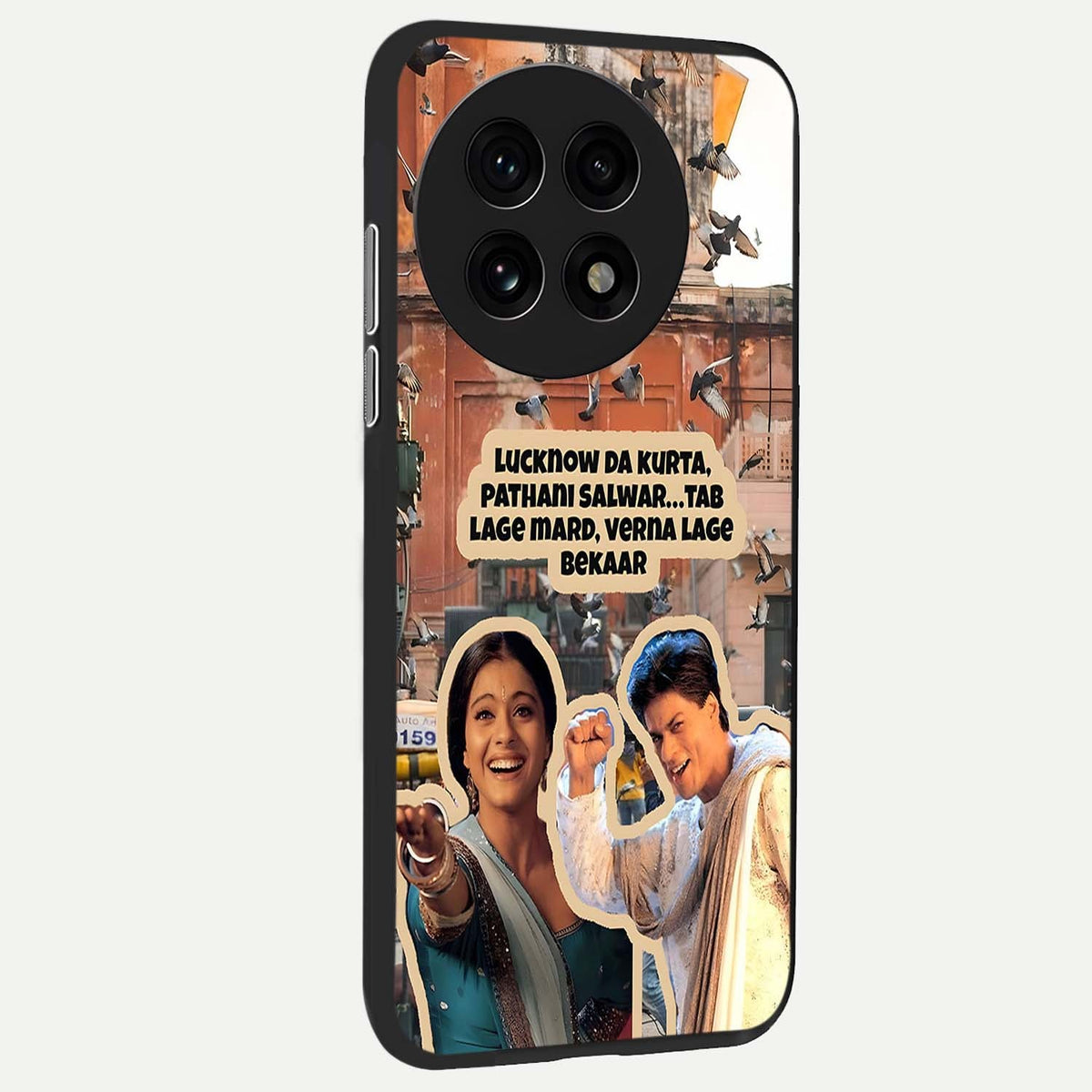 Desi Retro Vibes back cover For OnePlus 13R slim fit glass case with vibrant aesthetic design