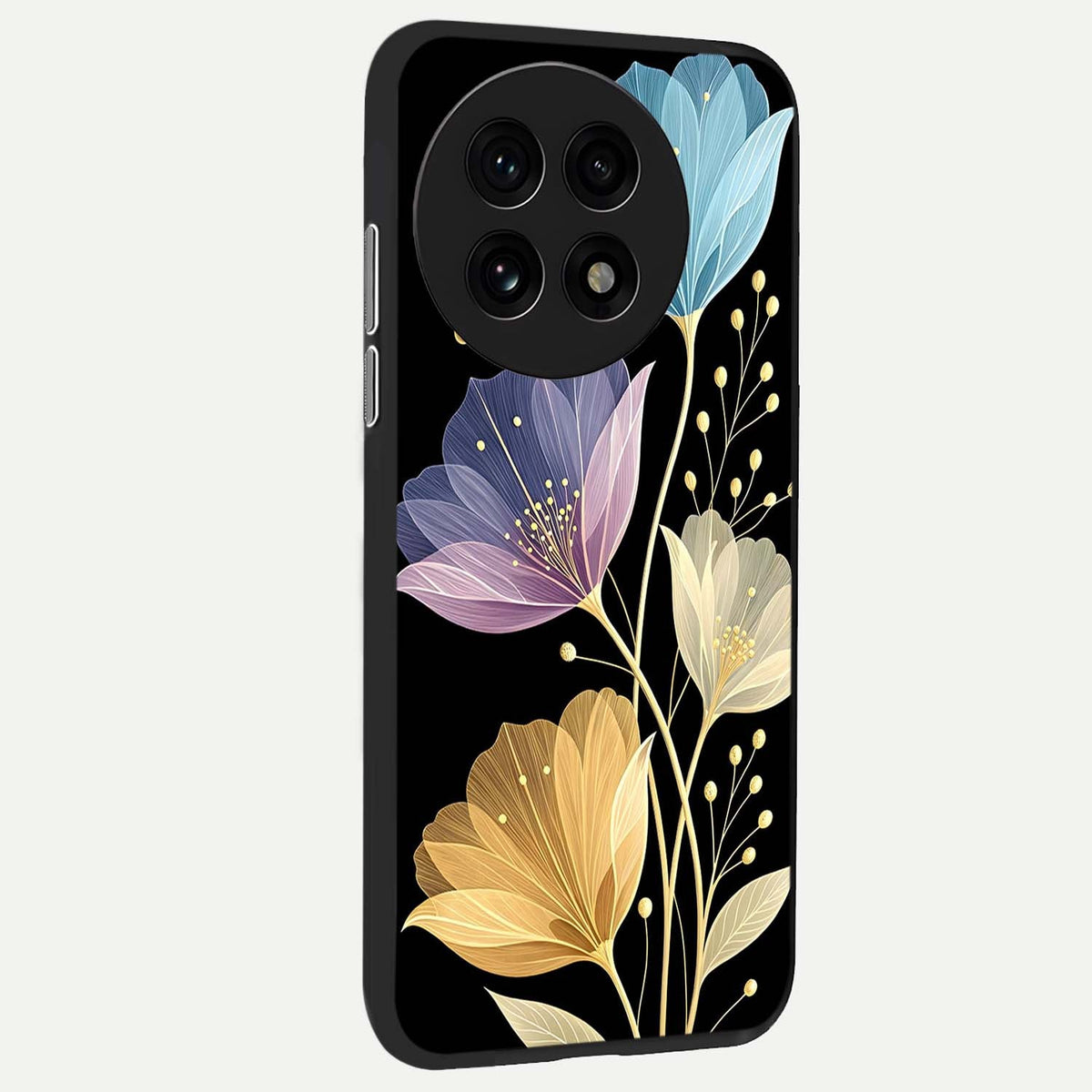 Flower Bloom Glow back cover For OnePlus 13R slim fit glass case with vibrant aesthetic design