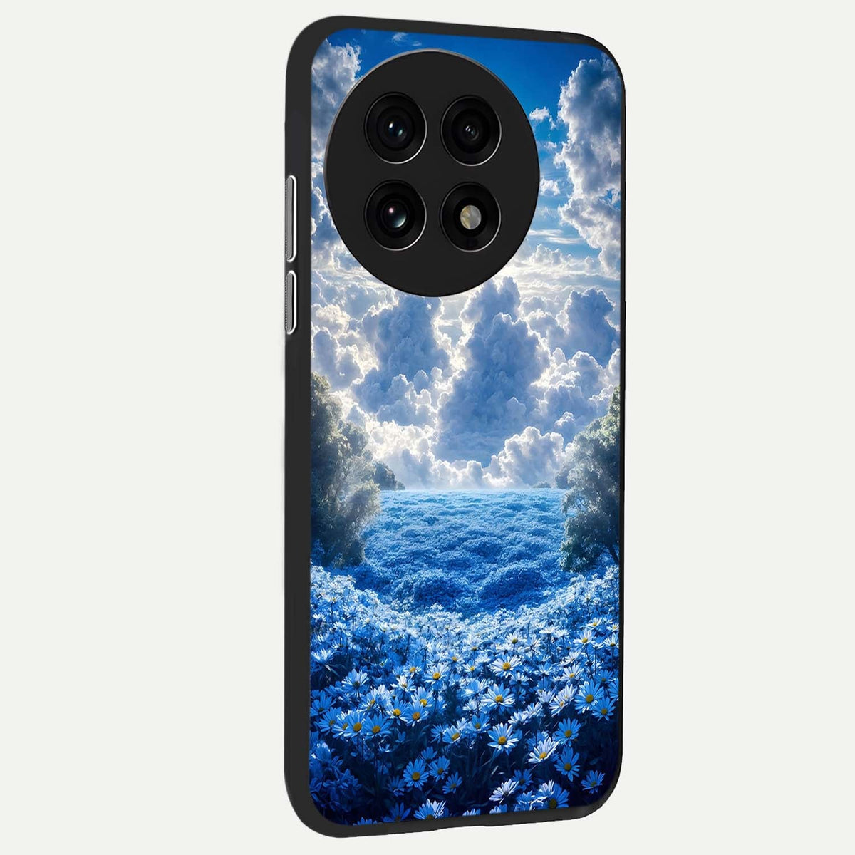 Heavenly Daisy Horizon back cover For OnePlus 13R slim fit glass case with vibrant aesthetic design