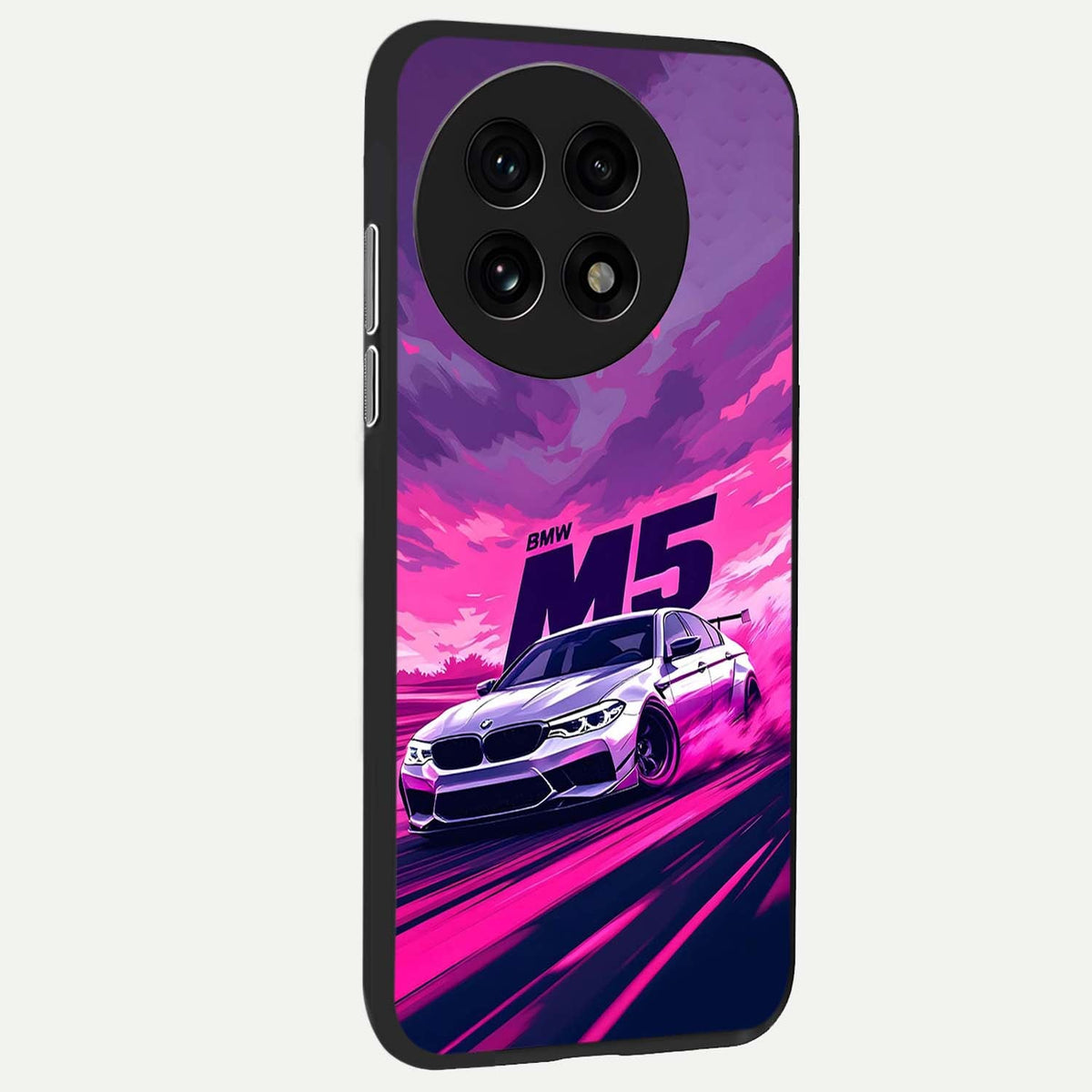 MS Neon Car back cover For OnePlus 13R slim fit glass case with vibrant aesthetic design