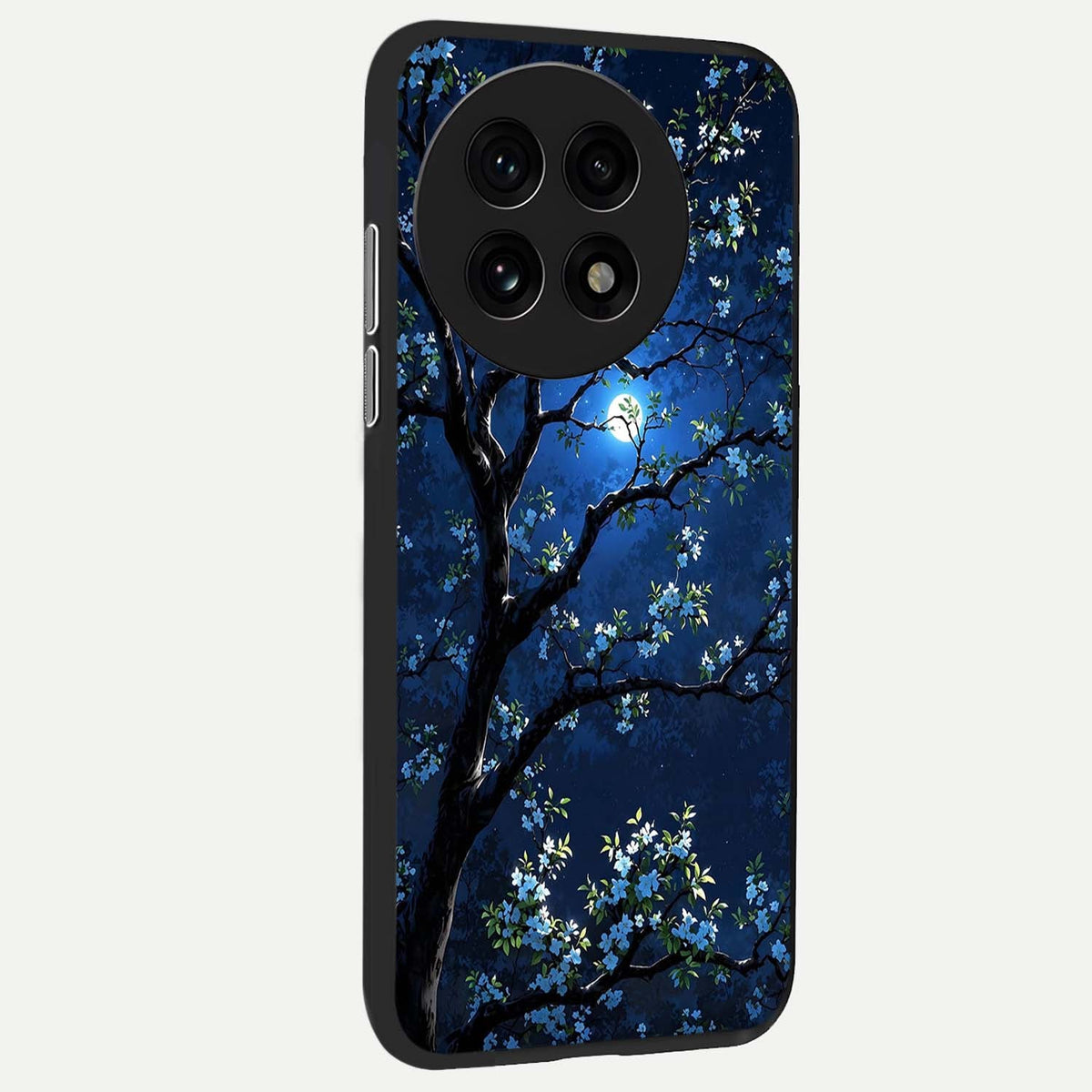 Mystic Floral Night back cover For OnePlus 13R slim fit glass case with vibrant aesthetic design
