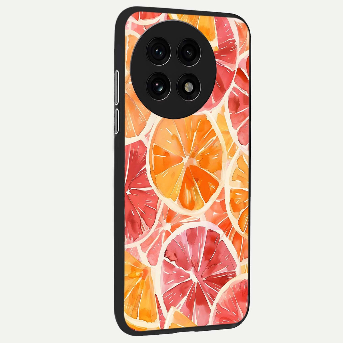Orange Fruits Pattern back cover For OnePlus 13R slim fit glass case with vibrant aesthetic design