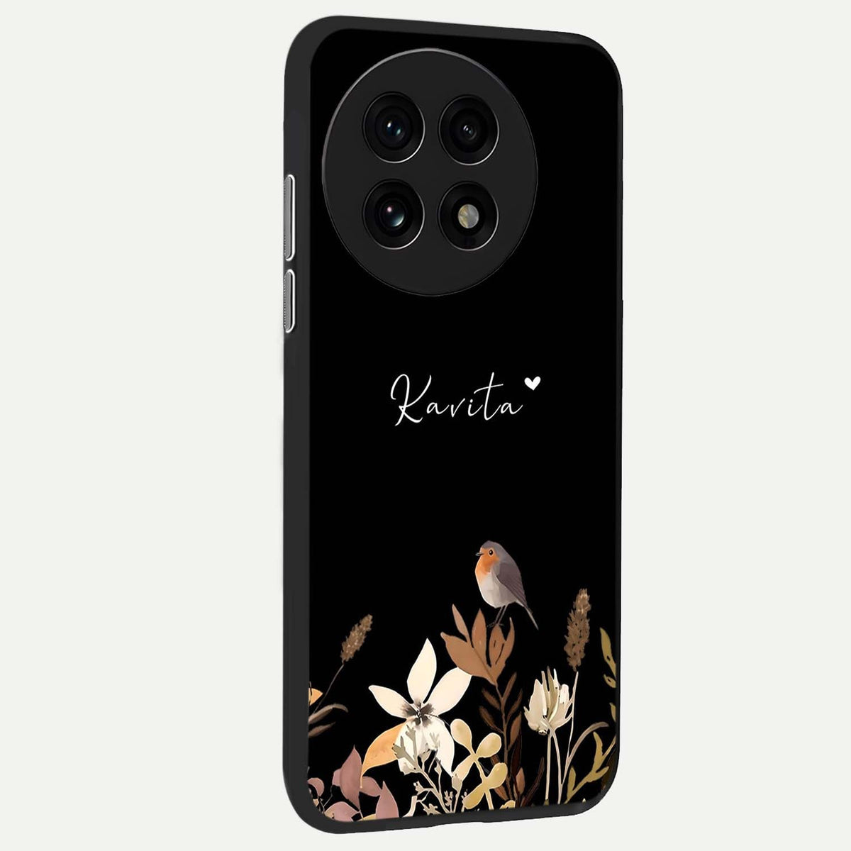 Quiet Garden Tune Custom Name back cover For OnePlus 13R slim fit glass case with vibrant aesthetic design