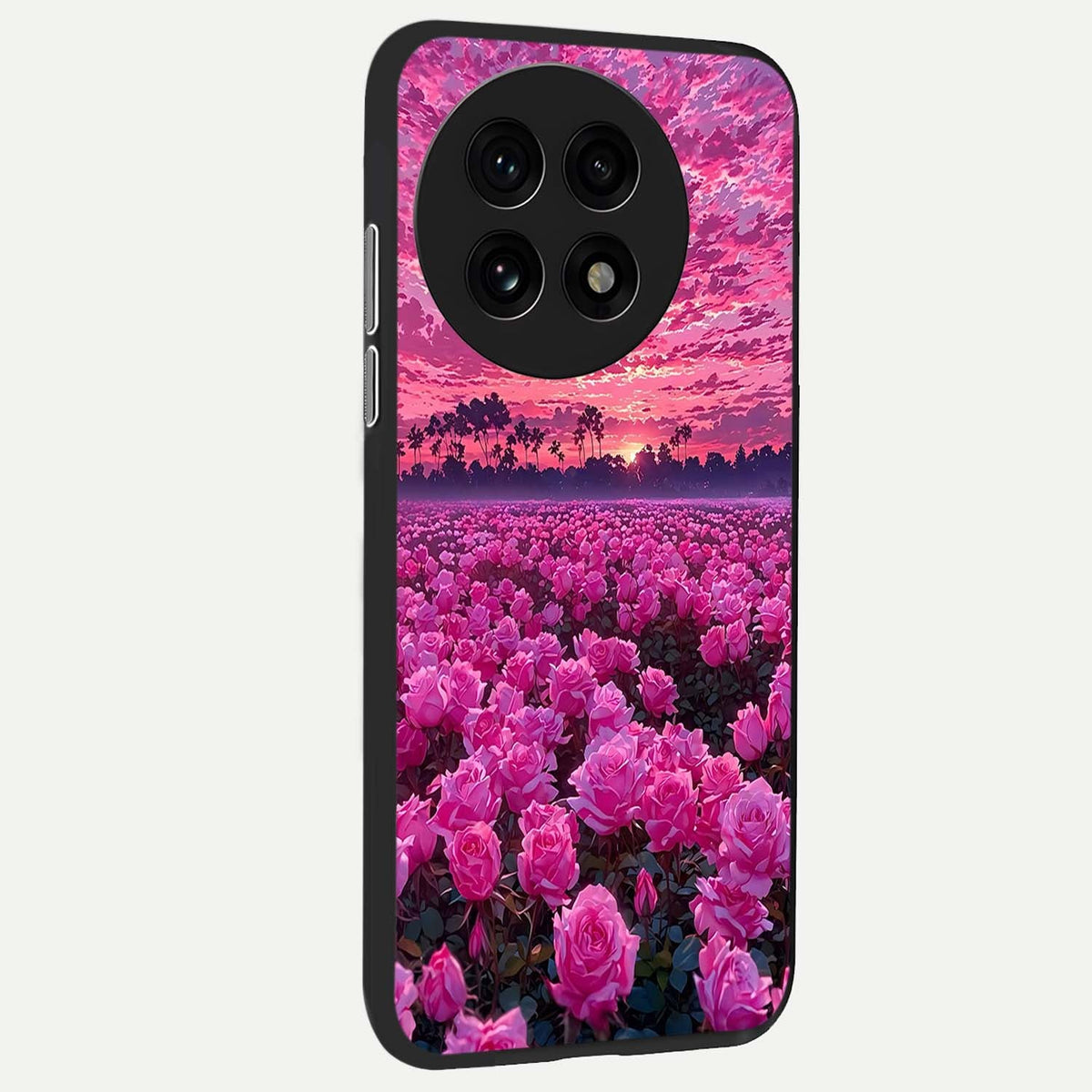 Rose Sunset Valley back cover For OnePlus 13R slim fit glass case with vibrant aesthetic design