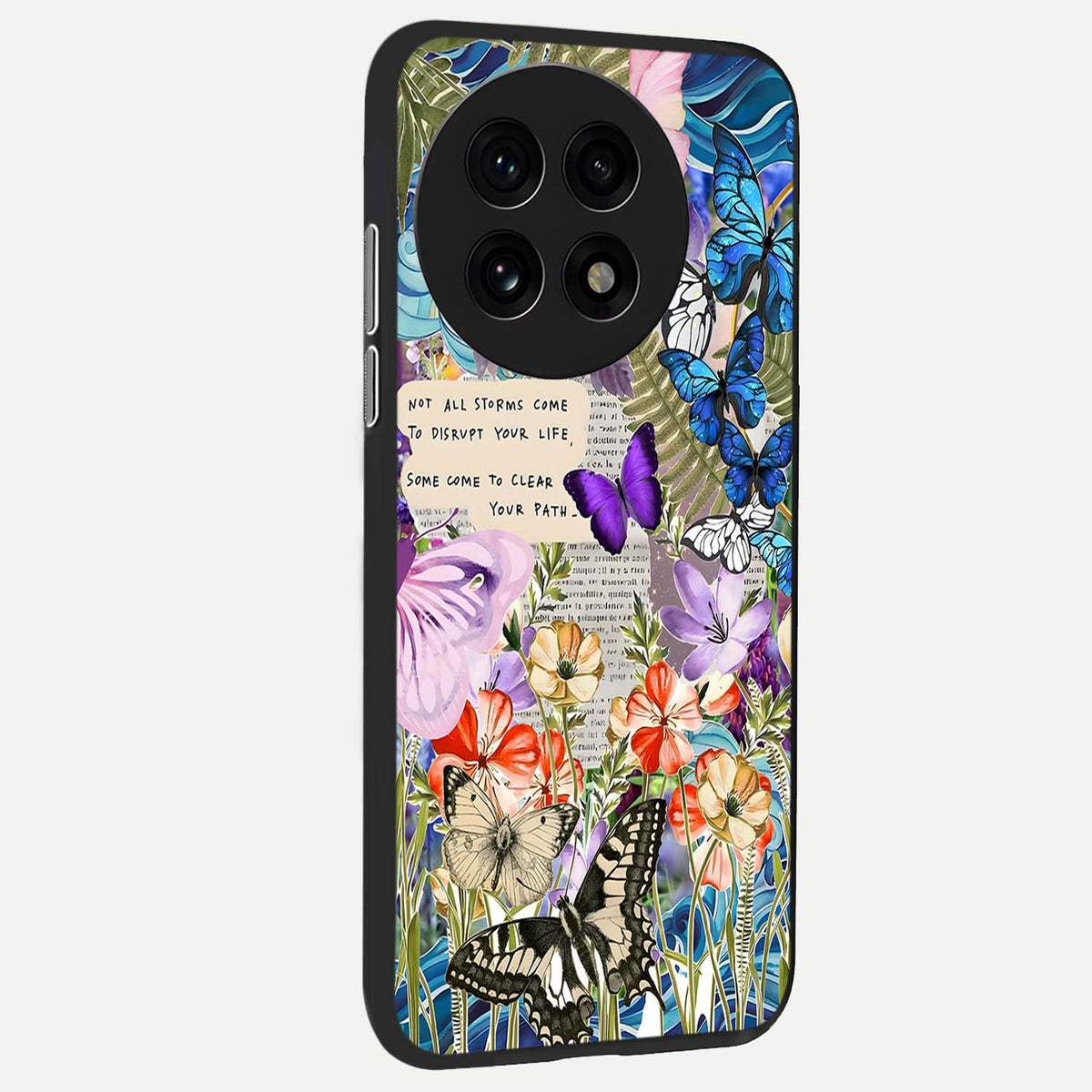 Storm Path Bloom back cover For OnePlus 13R slim fit glass case with vibrant aesthetic design
