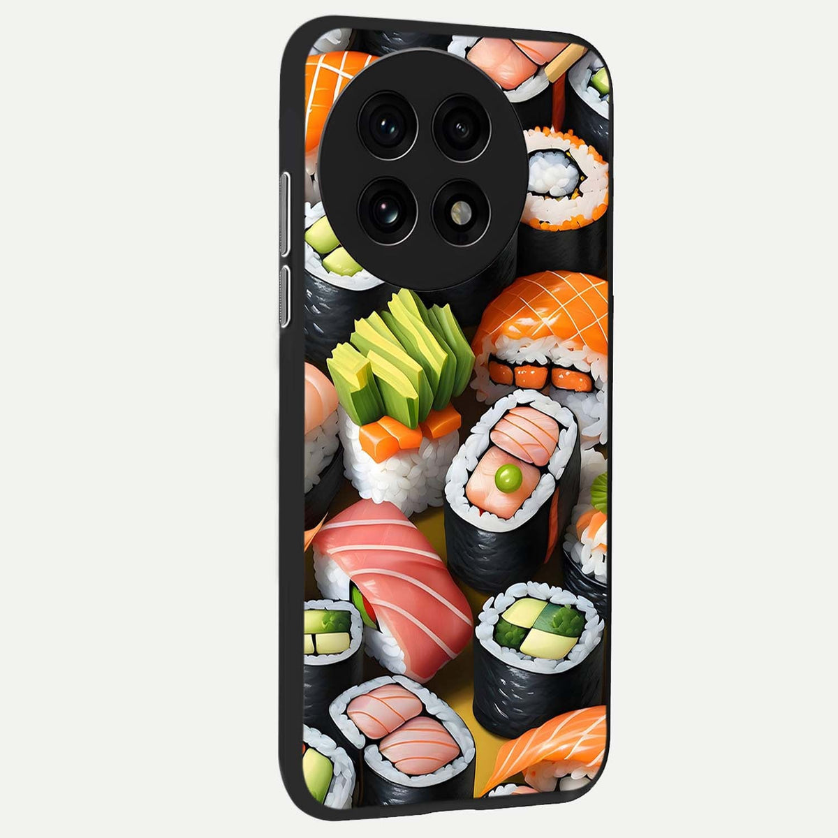 Sushi Food Pattern back cover For OnePlus 13R slim fit glass case with vibrant aesthetic design