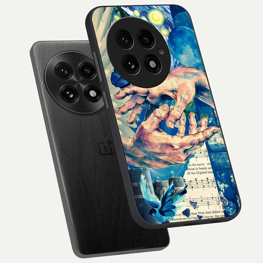 Aesthetic Divider phone case For OnePlus 13 showing premium glass back cover with detailed artwork