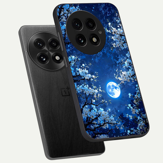 Blossom Moonlight Sky phone case For OnePlus 13 showing premium glass back cover with detailed artwork
