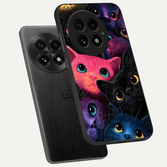 Cosmic Cats Dreams phone case For OnePlus 13 showing premium glass back cover with detailed artwork