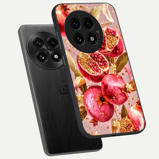 Golden Bloom Glow phone case For OnePlus 13 showing premium glass back cover with detailed artwork