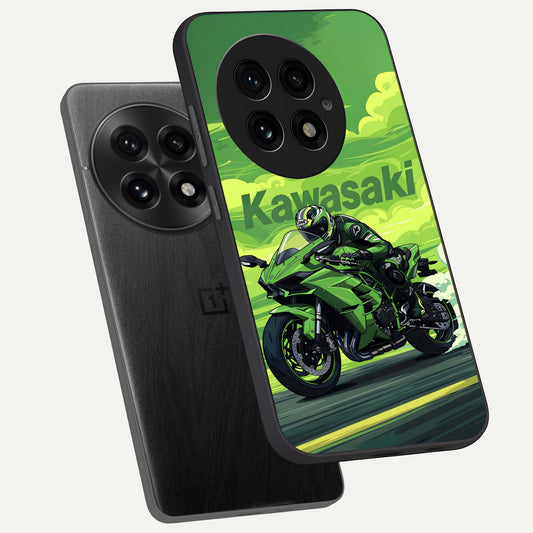 Greenery Sky phone case For OnePlus 13 showing premium glass back cover with detailed artwork
