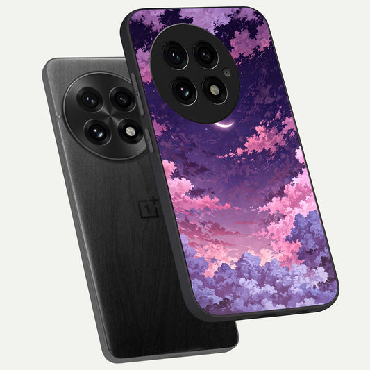 Sky Drift Clouds phone case For OnePlus 13 showing premium glass back cover with detailed artwork