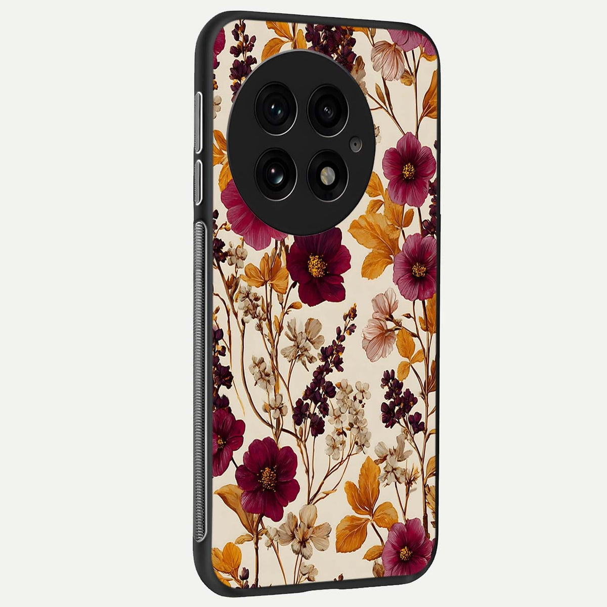 Autumn Wine Bloom back cover For OnePlus 13 slim fit glass case with vibrant aesthetic design