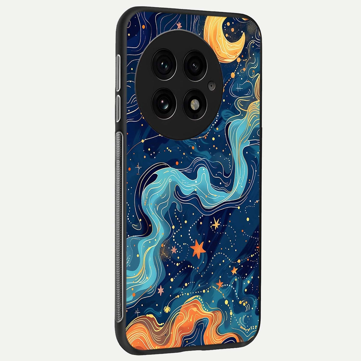 Celestial Dream Flow back cover For OnePlus 13 slim fit glass case with vibrant aesthetic design