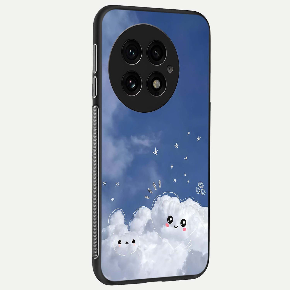 Cute Blossom Cloud back cover For OnePlus 13 slim fit glass case with vibrant aesthetic design