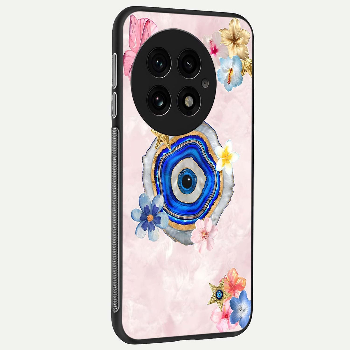 Divine Aura Bloom back cover For OnePlus 13 slim fit glass case with vibrant aesthetic design