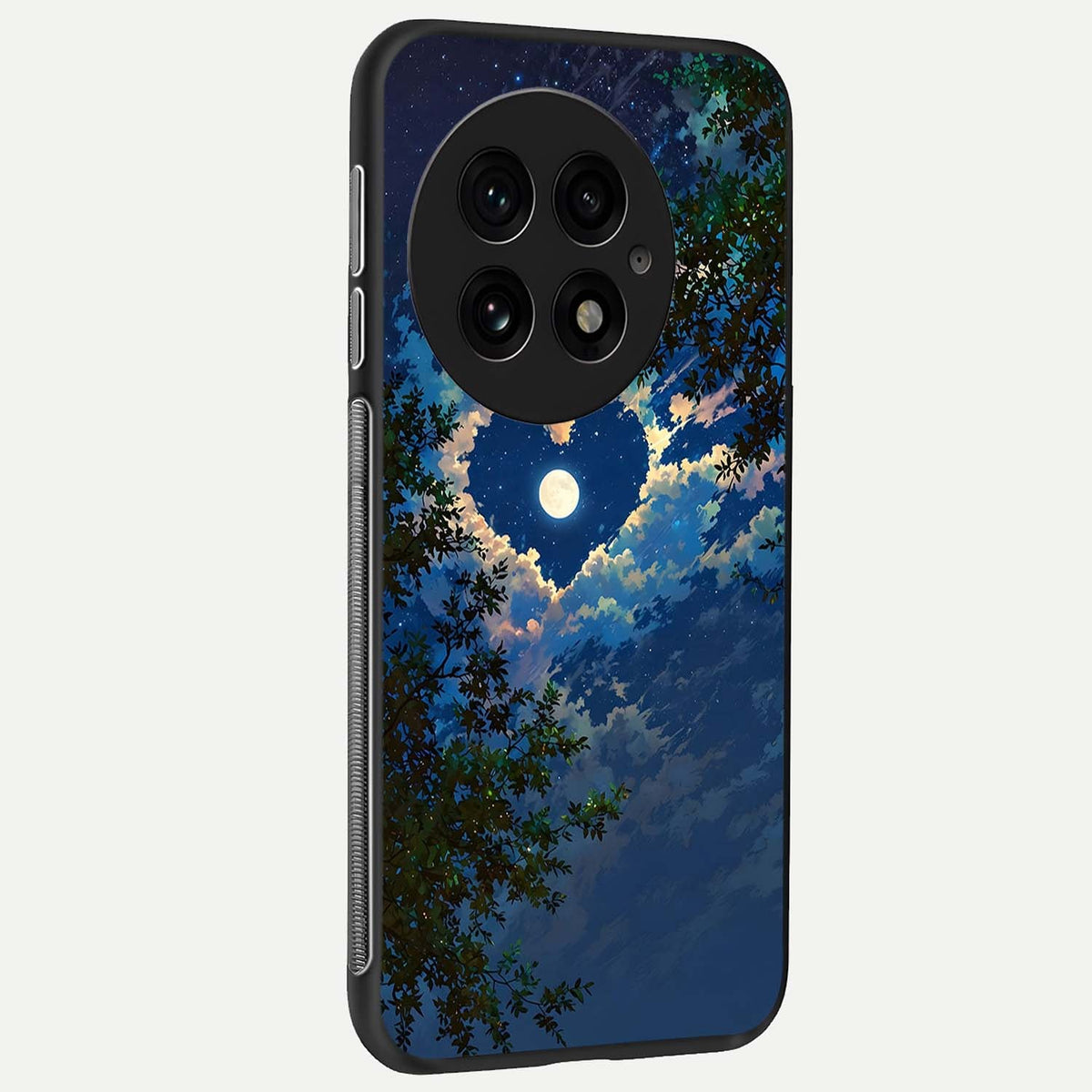 Heart With Moon Sky back cover For OnePlus 13 slim fit glass case with vibrant aesthetic design