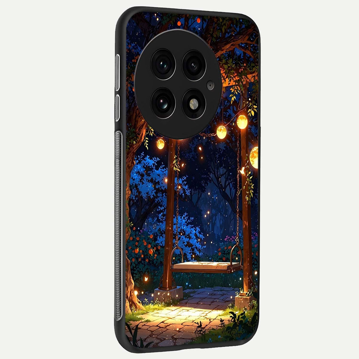 Twilight Garden Swing back cover For OnePlus 13 slim fit glass case with vibrant aesthetic design