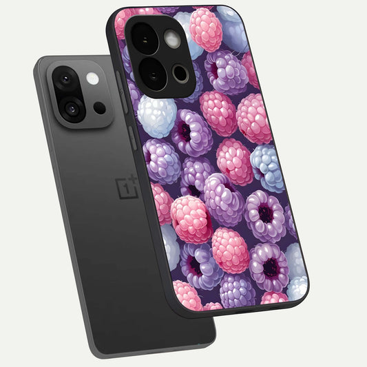 Berry Candy Pop phone case For OnePlus 13S showing premium glass back cover with detailed artwork