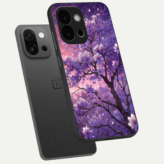 Blossom Tree phone case For OnePlus 13S showing premium glass back cover with detailed artwork