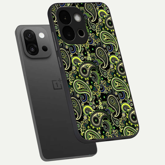Green Lemon phone case For OnePlus 13S showing premium glass back cover with detailed artwork