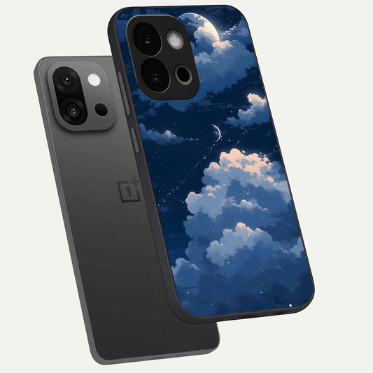 Moon Dream Haze phone case For OnePlus 13S showing premium glass back cover with detailed artwork