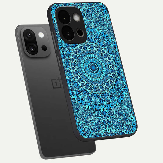 Ocean Bloom Mandala phone case For OnePlus 13S showing premium glass back cover with detailed artwork