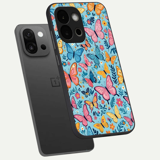Spring Wing Garden phone case For OnePlus 13S showing premium glass back cover with detailed artwork