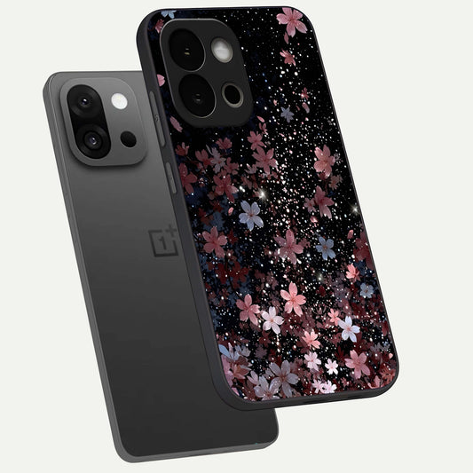 Starlit Flower Dreams phone case For OnePlus 13S showing premium glass back cover with detailed artwork