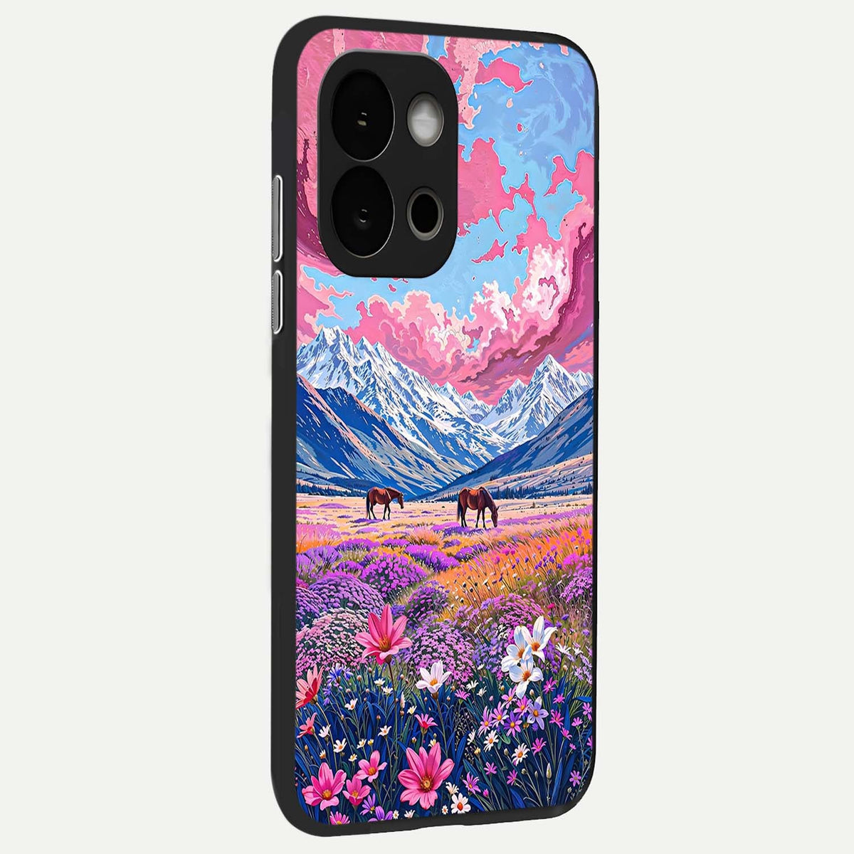 Blossom Valley Dream back cover For OnePlus 13S slim fit glass case with vibrant aesthetic design