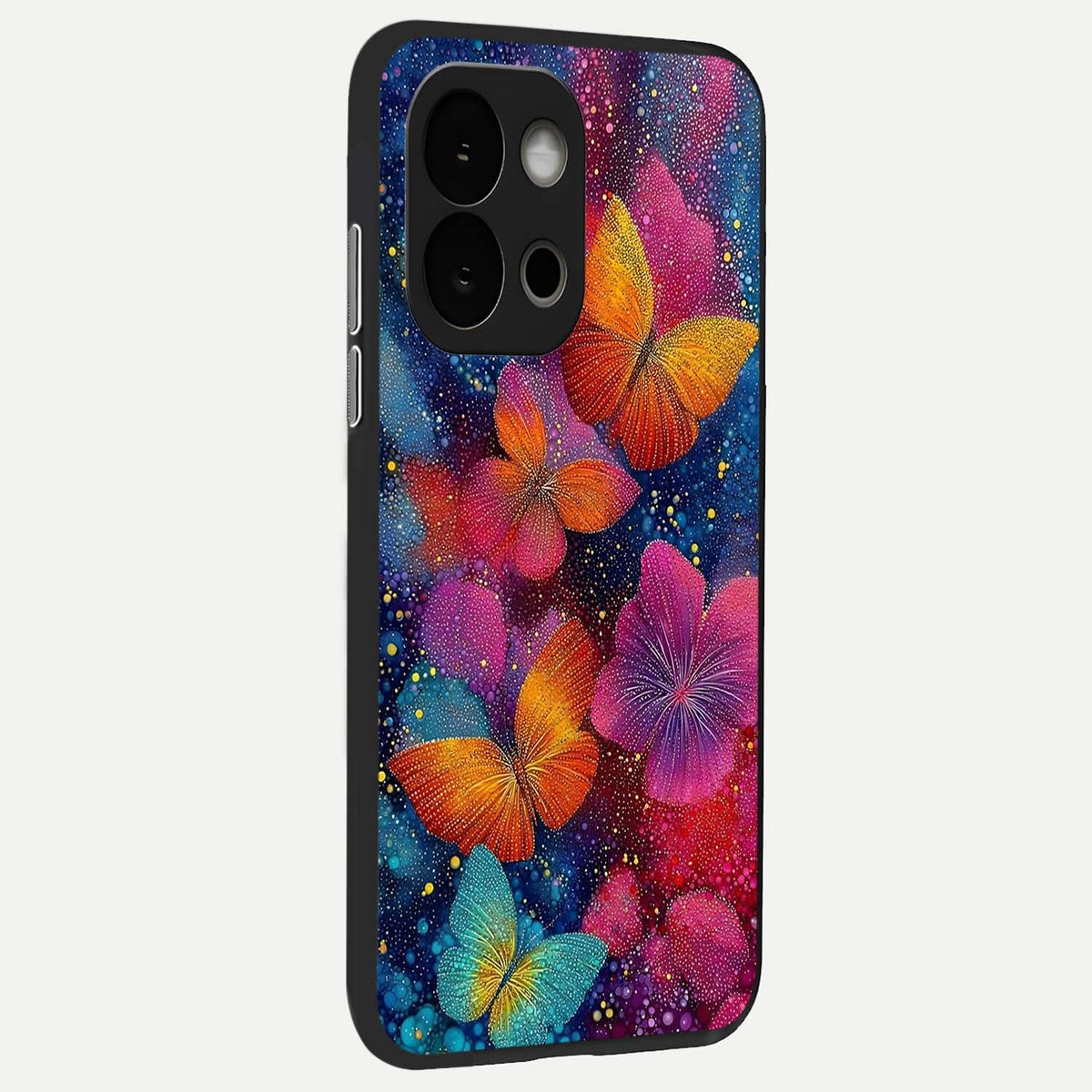 Butterfly Dream Mist back cover For OnePlus 13S slim fit glass case with vibrant aesthetic design
