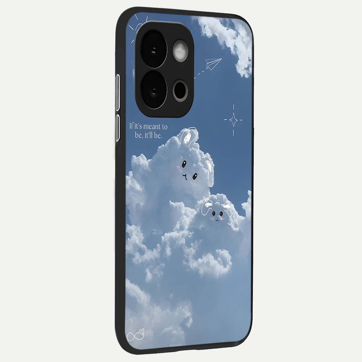 Cloud Bunny Dreams back cover For OnePlus 13S slim fit glass case with vibrant aesthetic design
