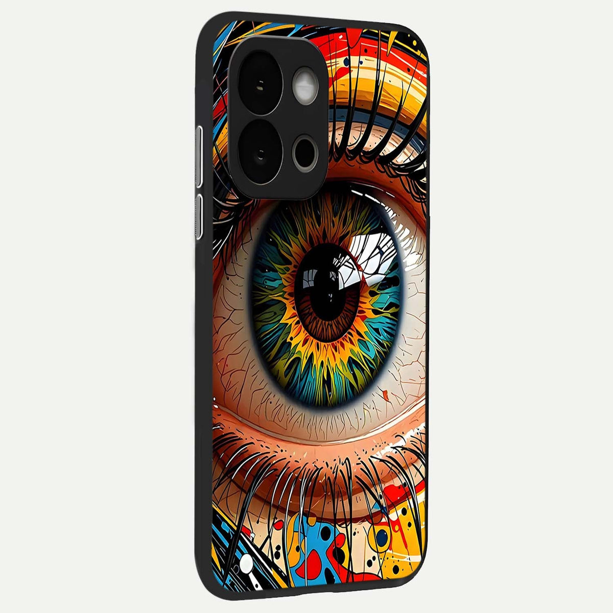 Colorful Eye back cover For OnePlus 13S slim fit glass case with vibrant aesthetic design