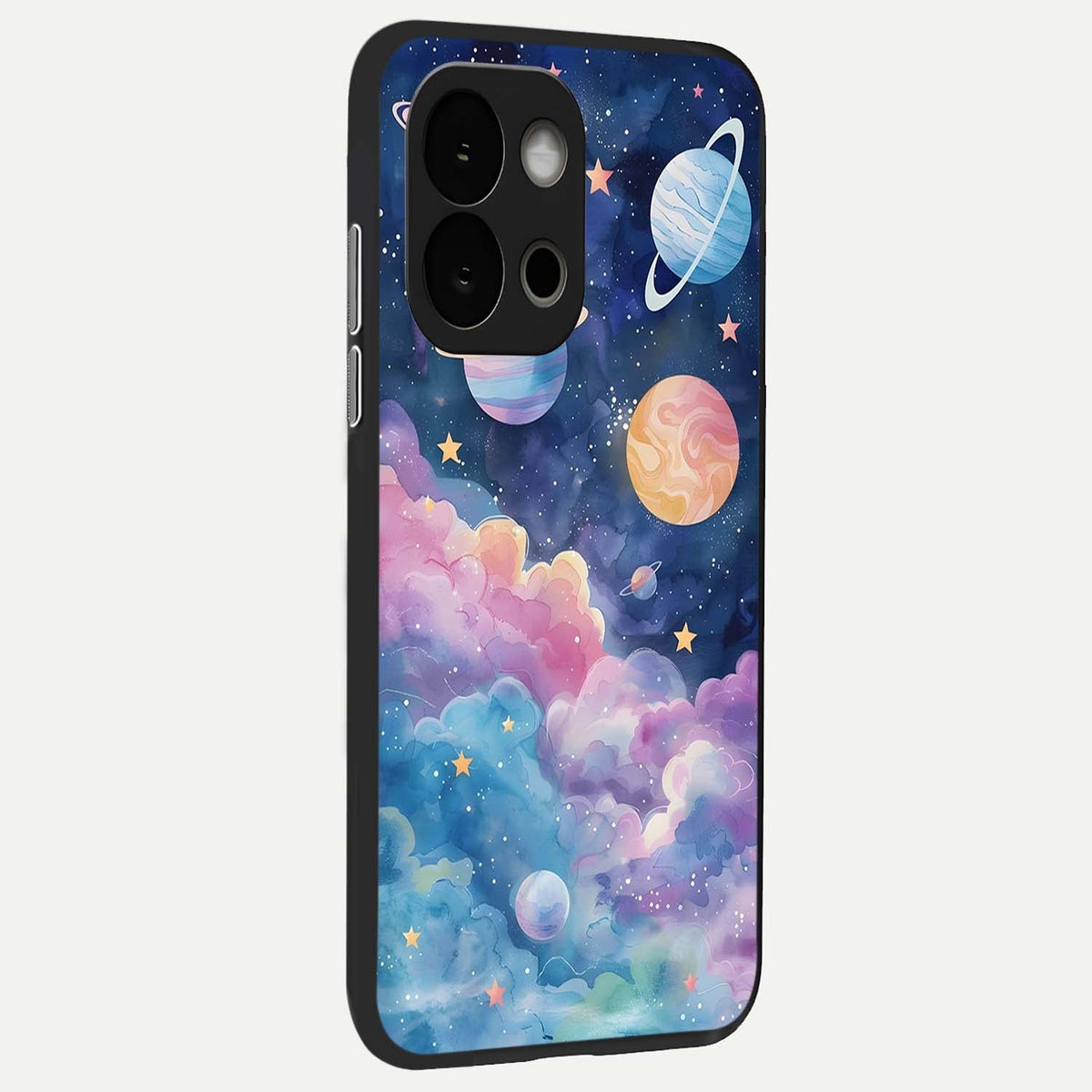 Cosmic Planet Dreams back cover For OnePlus 13S slim fit glass case with vibrant aesthetic design