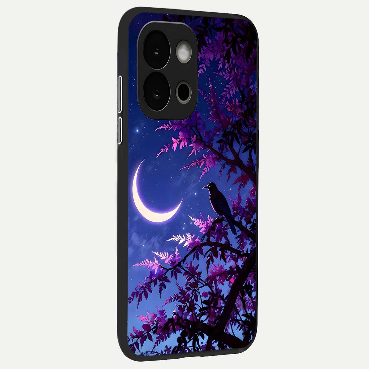 Crow And Moon Scenery back cover For OnePlus 13S slim fit glass case with vibrant aesthetic design